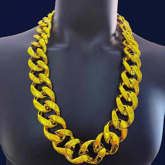 Hip Hop Alloy Chain Necklace Ring Set